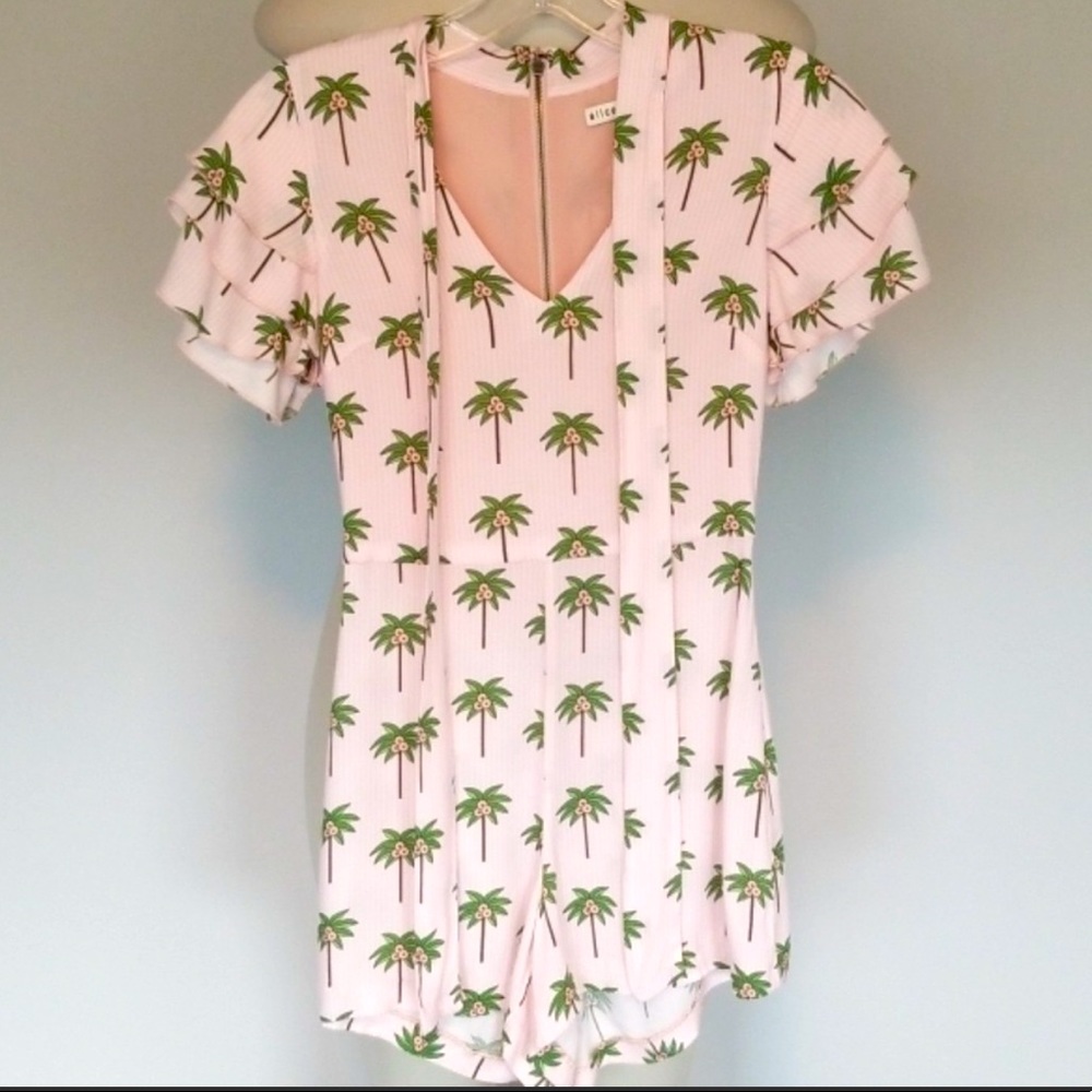 Alice & Olivia palm tree romper EUC